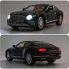 1/24 Bentley Continental GT Model Car, Alloy Diecast Collectible Pull Back Car Toy, with Sound and Light, Door Can Be Opened for Boys Girls Gift