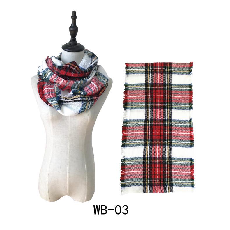 Wind Autumn and Winter Women's Warm Colorful Grid Imitation Cashmere Double-sided Fringed Grid Scarf