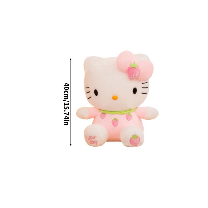 Cute And Cuddly Hello Kitty Cat Plush Toy With Strawberry And Bamboo