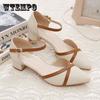 Spring Summer Sandals Thick with High Heels Female Summer Female Sandals