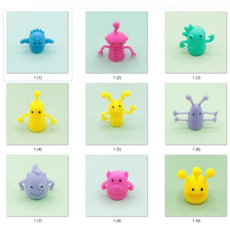 Monster Stretchy Finger Puppets Funny Soft Rubber Doll Sets For Role Playing Birthday Halloween Kids Party Favors