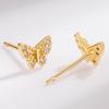 Летние новые китайские умные бабочки с микро-инкрустацией циркония в корейском стиле, свежие милые серьги-кольца для женщин