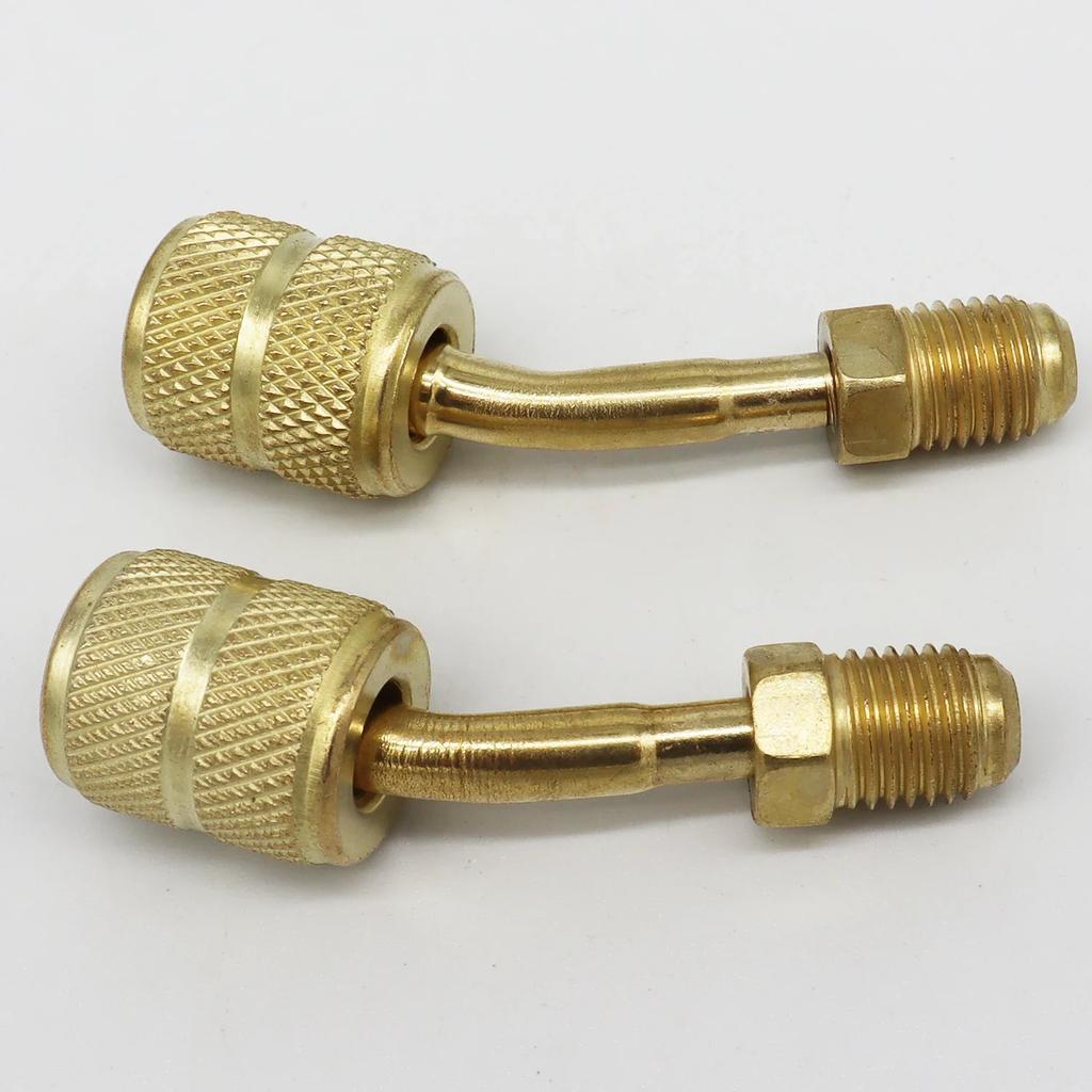 2pcs R410A Adapter 5/16 Inches SAE Female To 1/4 Inches SAE Male Flare for Air Conditioners HVAC