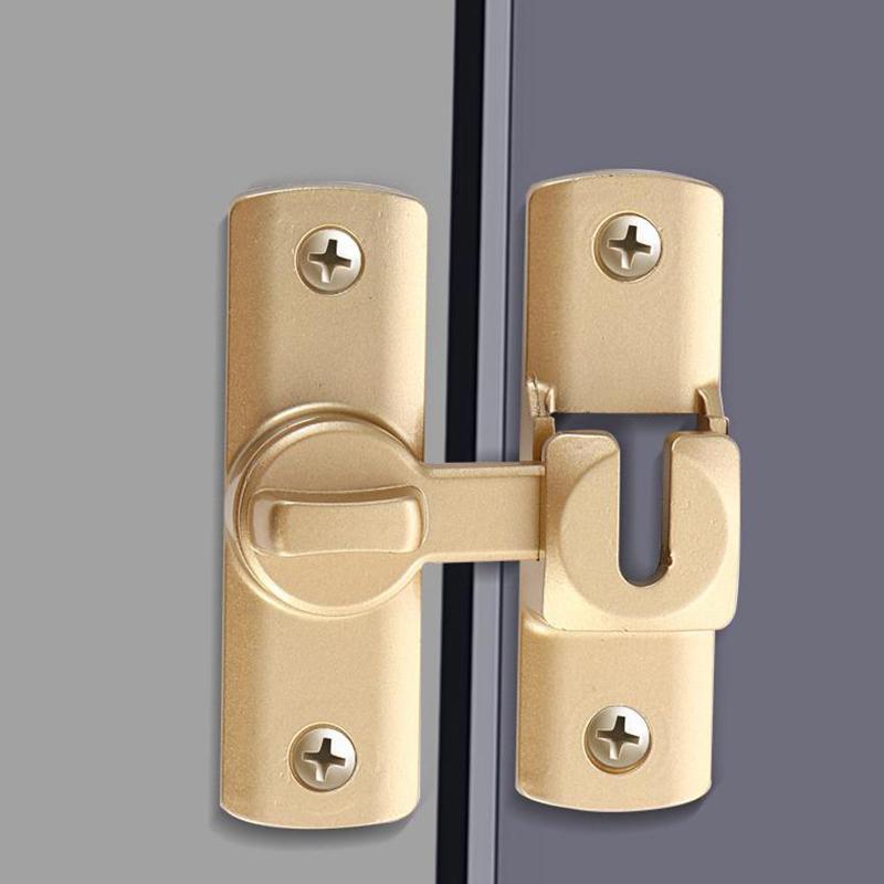 Punch-Free Hasp Latch Door Lock Black Cabinet Locks Kids Safety Lock Barn Door Sliding Door Anti-Pried Hook Lock Hardware