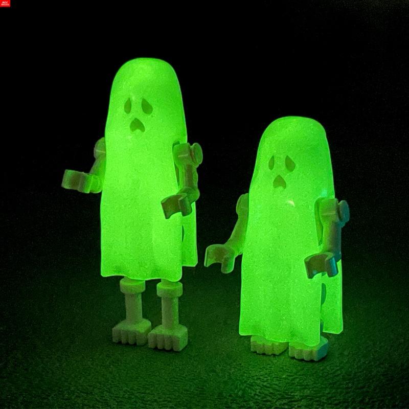 MOC Bricks Skull Cage Halloween Luminous Ghost Horse Skeleton Action Figure Educational Building Blocks Children Toys Gift