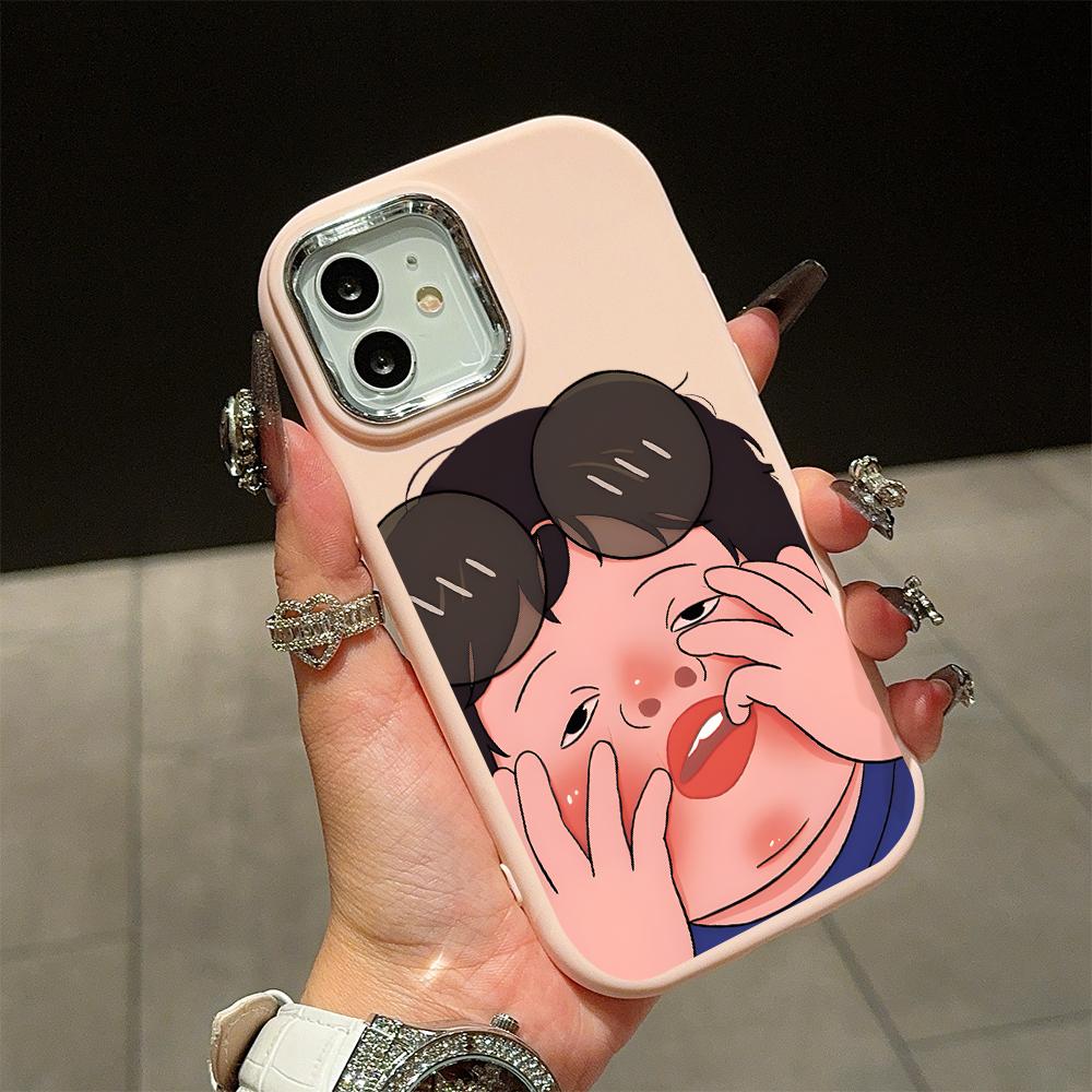 Сплошной цвет с серебряными краями линз, мягкий жидкий силиконовый противоударный чехол для телефона для iPhone Samsung Huawei Honor Xiaomi Redmi OPPO Realme Vivo Infinix Tecno