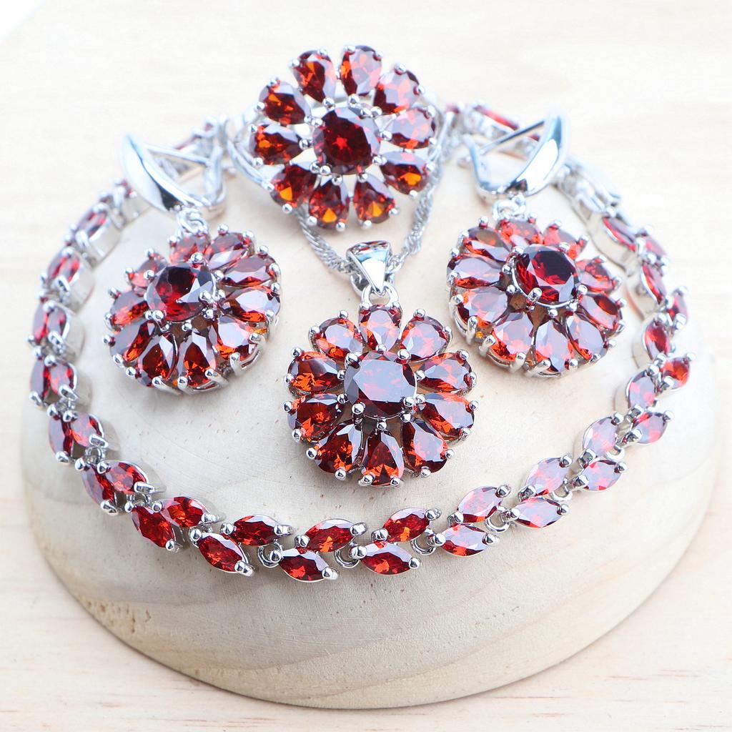 Свадебный комплект ювелирных изделий из кубического циркона для женщин, свадебные кольца/браслеты/серьги/подвеска, комплект ожерелья