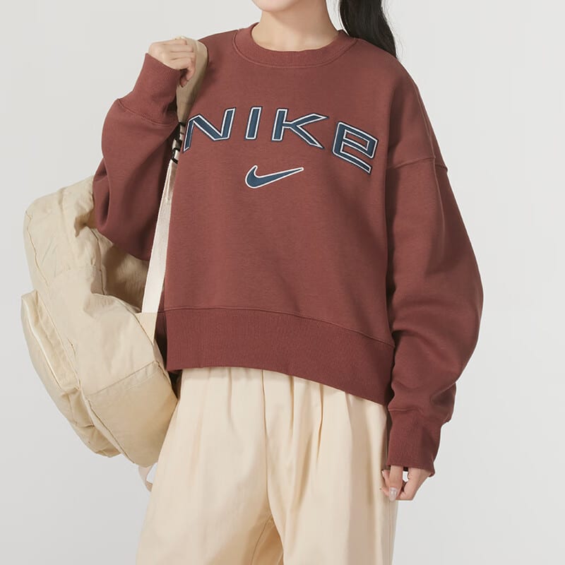 Nike Толстовки Женские Умбра Круглый вырез Умеренный FV7675-218