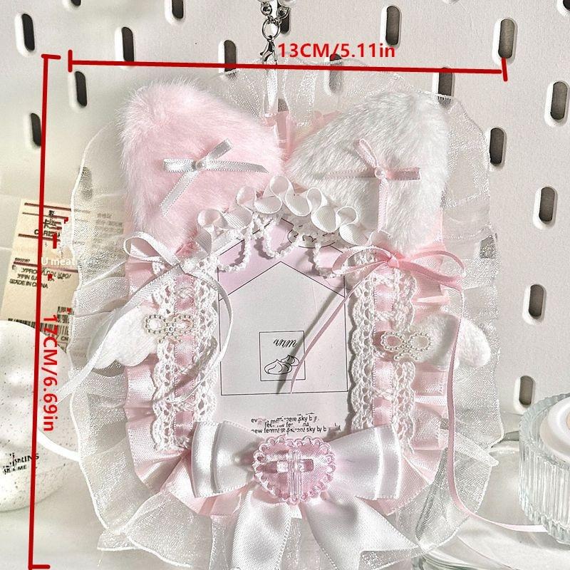Plush Lace Photocard Holder Lolita Anime Kpop Idol Display Card Protector for Collectors Photo Safe Storage