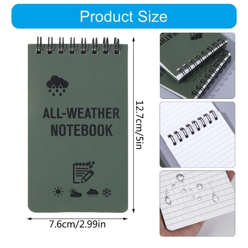 Durable Waterproof Pocket Notebook Tactical All Weather Paper Ideal for Outdoor Adventures Field Recording Waterproof Notebook