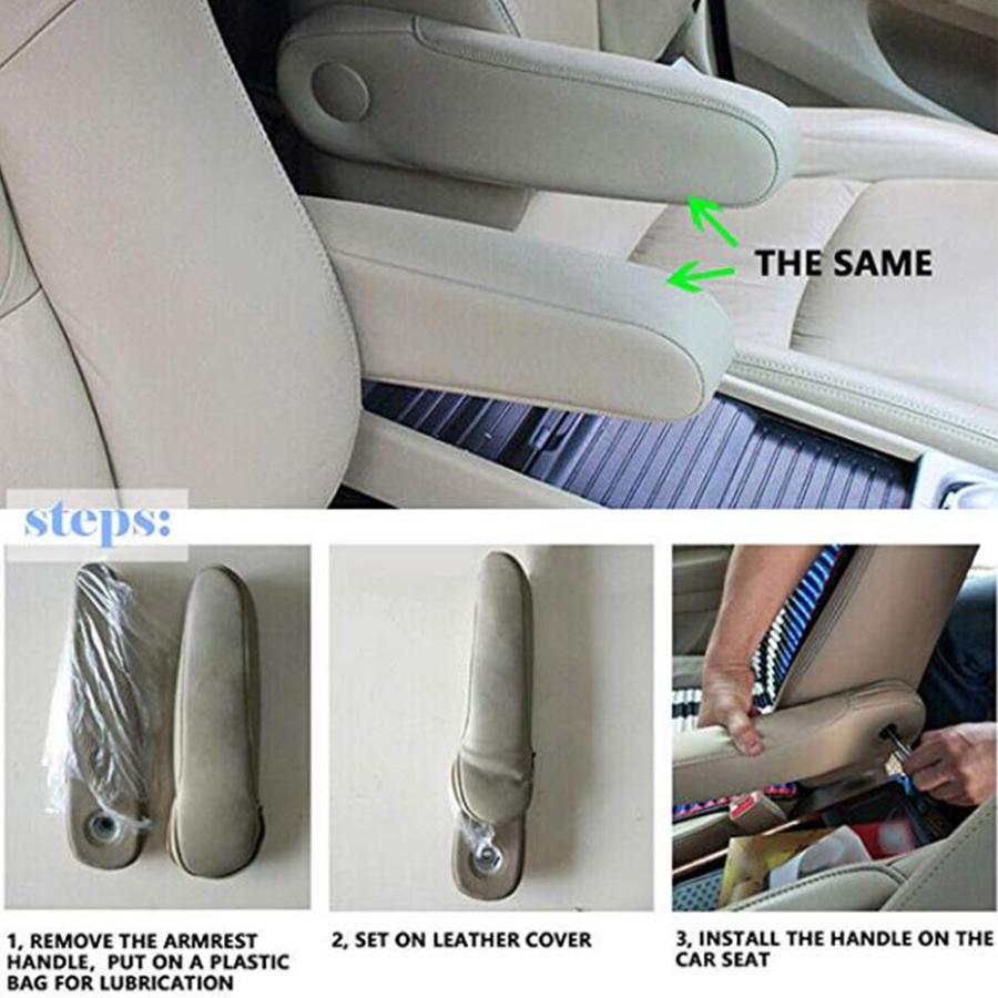 2X Серый Чехол на подлокотник из ПУ кожи Обивка Подходит для Honda Odyssey 2005-2010