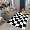 Moroccan Style Black and White Checkerboard Plaid Carpet Living Room Bedroom Rug Modern 3d Geometry Entry Door Mats Home Decor
