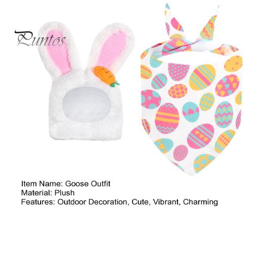 Пасхальный костюм гуся, плюшевая шапка с заячьими ушками и бандана, костюм гуся для крыльца высотой 23 дюйма, украшение газона на переднем крыльце из цемента