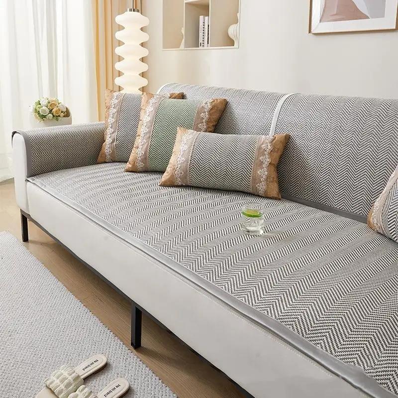 Летний коврик для дивана Ice Vine, прочный, простой, пылезащитный, противоскользящий, защитный чехол для мебели, модная, моющаяся подушка для сиденья