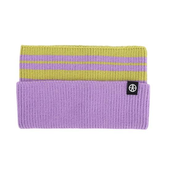 Yousheng Kids Knitted Headband Wide Edge Elastic Ear Protection Warm Striped Contrast Design Ponytail Opening Headband