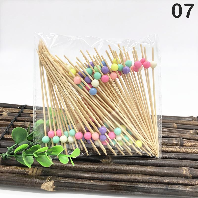 Одноразовые бамбуковые шпажки для еды Шведский стол Кекс Вилка для фруктов Торт для вечеринки Десерт Салат Овощные палочки Зубочистка Шпажка