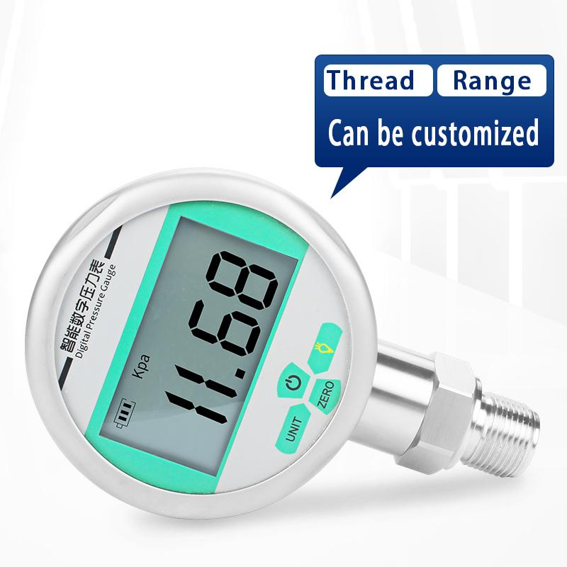 Digital Pressure Gauge 80mm LCD Display 0-60Mpa Manomete Battery-Powered Air Pressure Meter Psi/Bar/Kpa Water Pressure Gauge