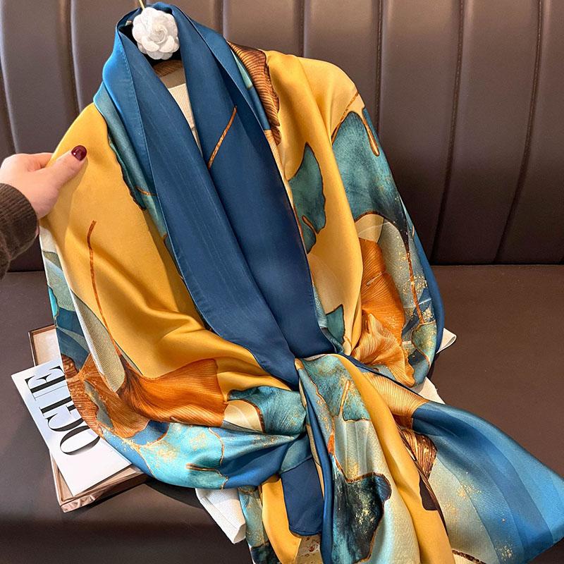 Spring Scarf Women's Luxury Design Polyester Material Smooth Scarf Soft Shawl Beach Scarf