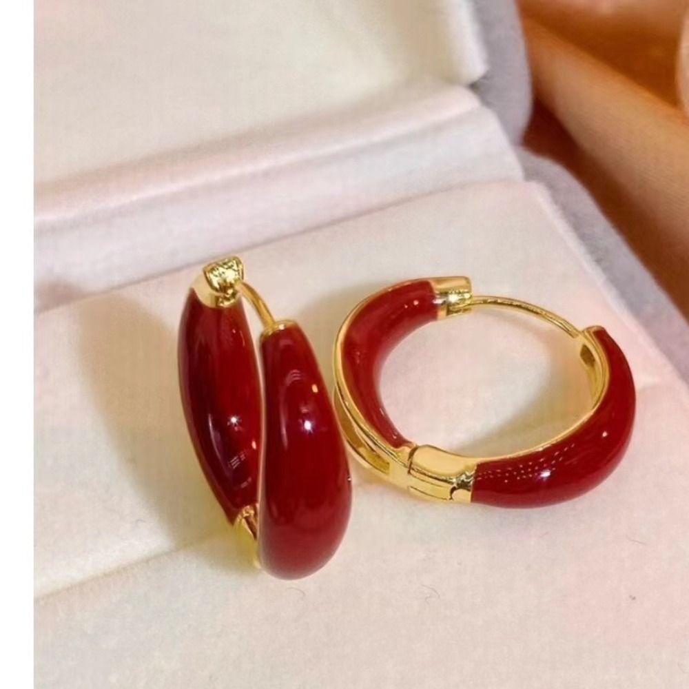 Серьги-кольца с капающим маслом, ювелирные аксессуары, серьги-кольца с эмалью в винтажном стиле, для девочек