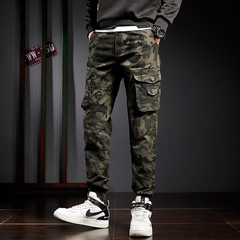 Jantour 2021 Men 'S Camouflage Trousers Cotton Casual Military Cargo Pants Joggers Outdoor Pants Men 3d Pockets Harajuku Pants