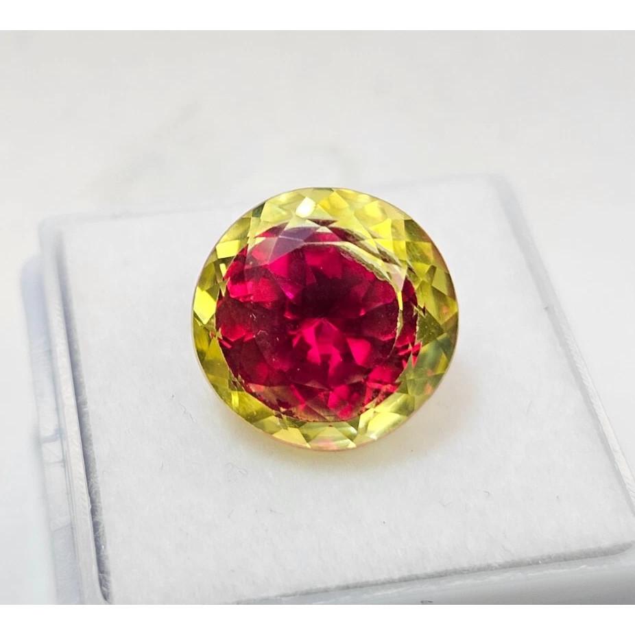 Beautiful Pitambari Sapphire Bi-Color 12+ Ct Round Cut Loose Gemstone