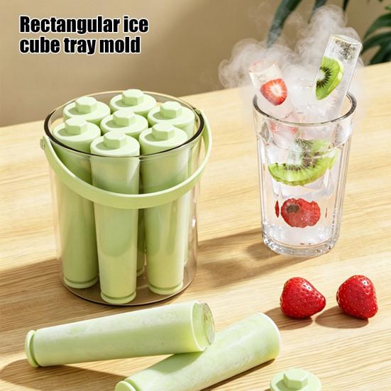 Long Ice Cube Tray, Cylindrical Ice Mold for Water Bottle, BPA-Free Flexible Freezer Tray for Cold Brew Coffee, Juice, Whiskey