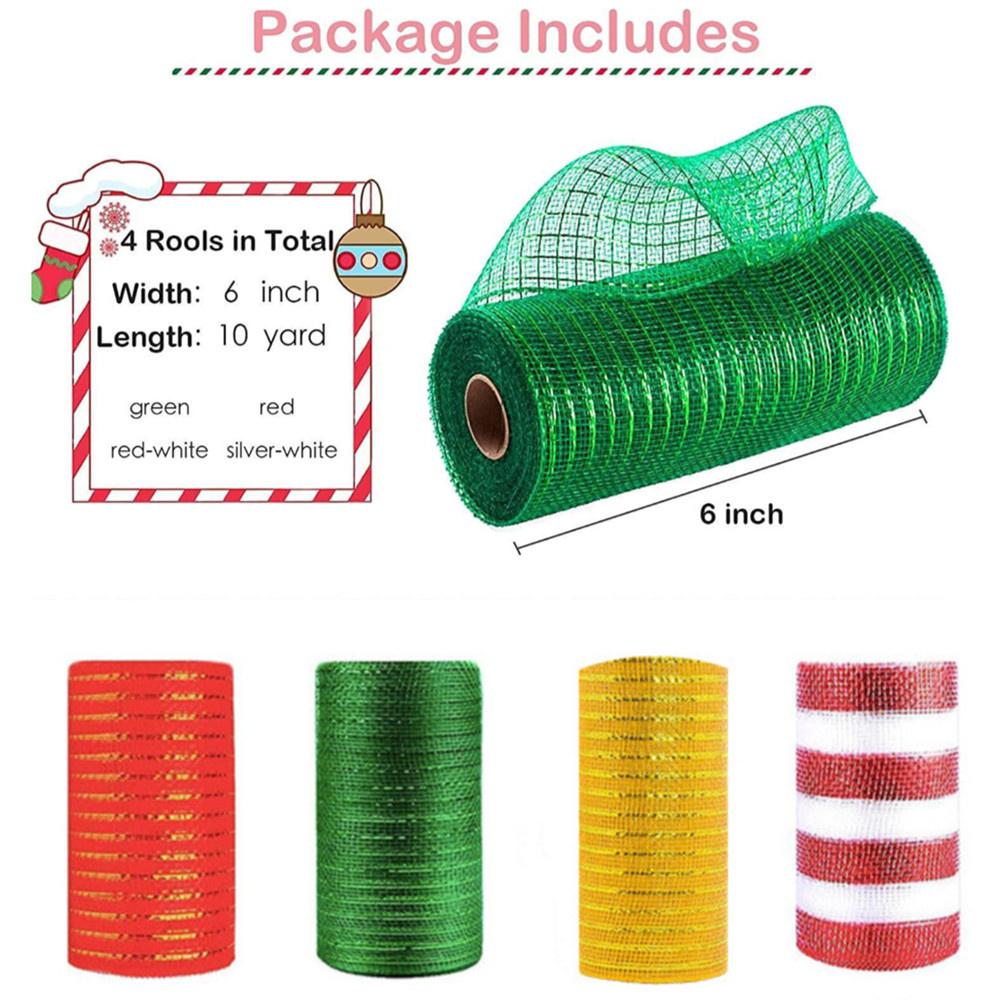 15cm 10yards Christmas Decoration Mesh Rolls For DIY Wreath Making Xmas Tree Ornament Net Ribbon Christmas New Year Party Gifts