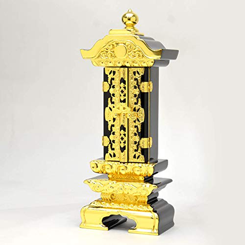 Hasegawa Buddhist Altar, Double Rotating Memorial Tablet, 3-inch, Pure Gold, with Center Plate, Original, Separate Lacquer, Rotating Memorial Tablet,