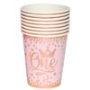 Pink Gold Girl One Year Birthday Disposable Tableware Princess Crown Plates Paper Cups 1st Baby Girl Happy Birthday Party Decor
