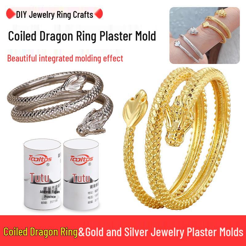 Dragon Scale Gold & Silver Ring Mold: Coiled Dragon Design Jewelry Tool