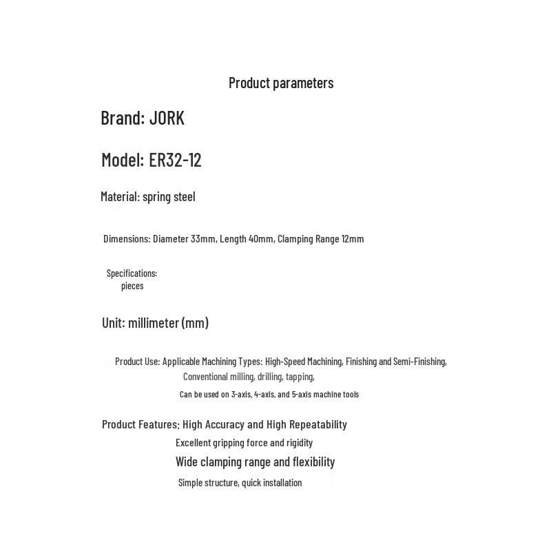 JORK ER Collet Chuck Tool
