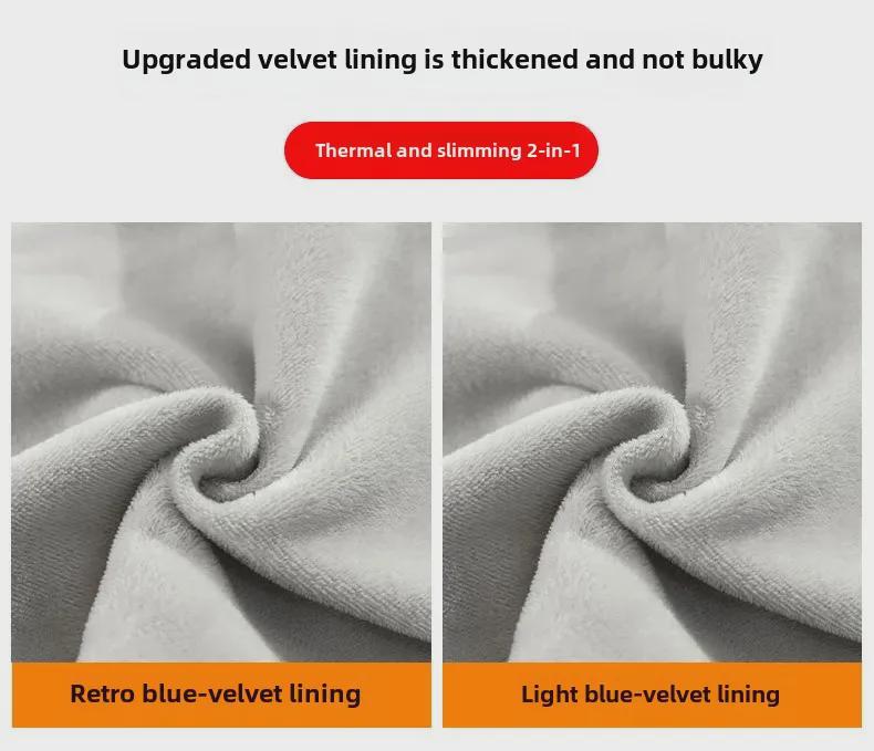 Women's Plush Wide-Leg High-Waist Warm Jeans for Autumn/Winter - Thick, Slim, Loose-Fit Long Pants.