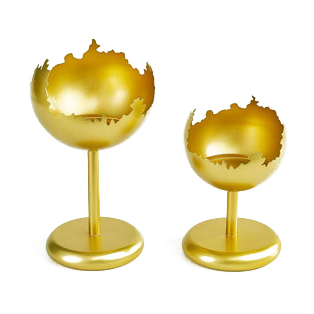 2pcs Vintage Metal Candlestick Romantic Irregular Candlestick Smooth Finish for Home Wedding Party Decor