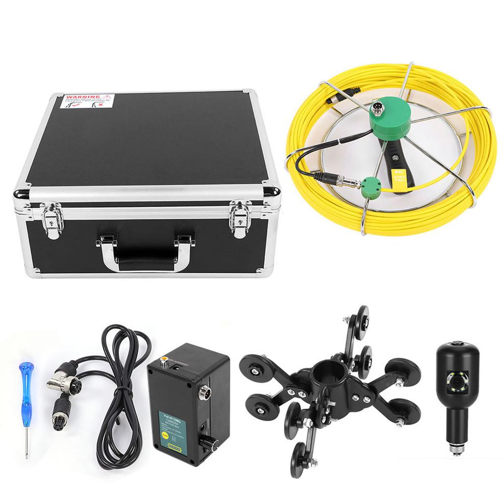 9in Display DVR 1080P Dual Camera IP68 Waterproof Underground Pipe Inspection with 98.4ft Cable
