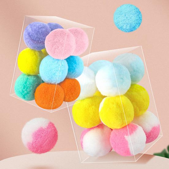 12 шт./Коробка Игрушки для кошек Бесшумные Веселые Красивые Портативные Здоровые Развлечения Разноцветная Игрушка для кошки Плюшевые Мячики-дразнилки Товар для питомцев