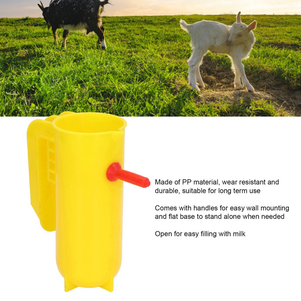 Lamb Milk Feeder Bottle 800ML Scale Accurate Quantitative Small Animal Calf Goat Pacifier Feeder Milk Bottle with Hand Grip