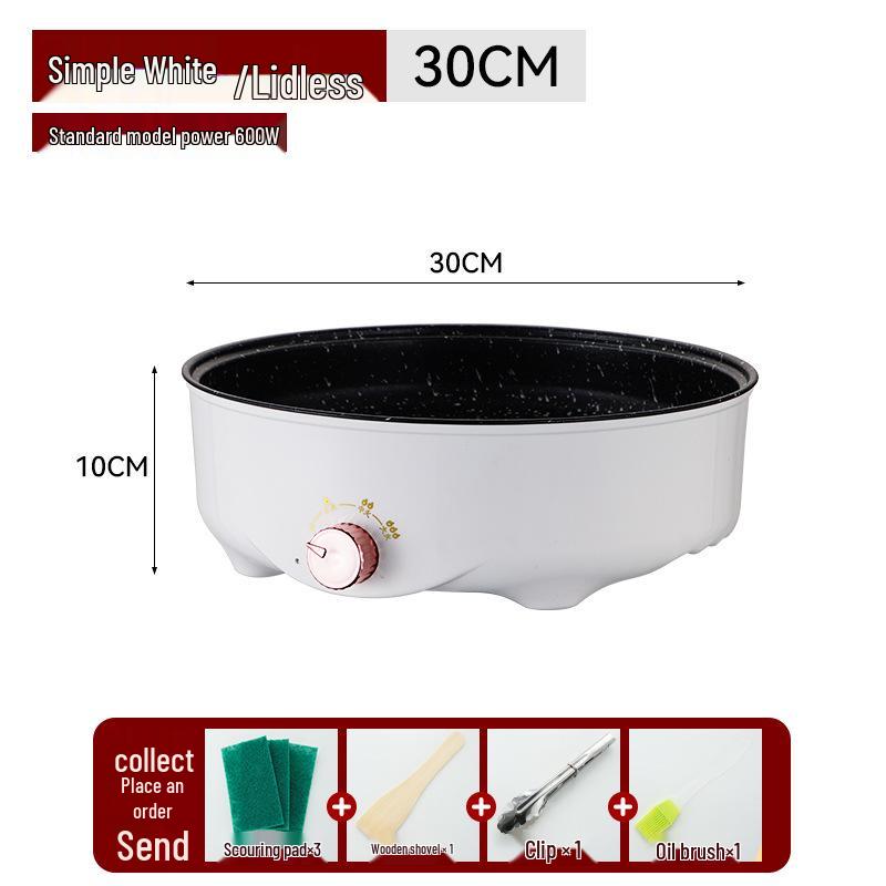 Электрическая сковорода-гриль в корейском стиле с антипригарным покрытием: Многофункциональная домашняя сковорода-гриль для небольших помещений