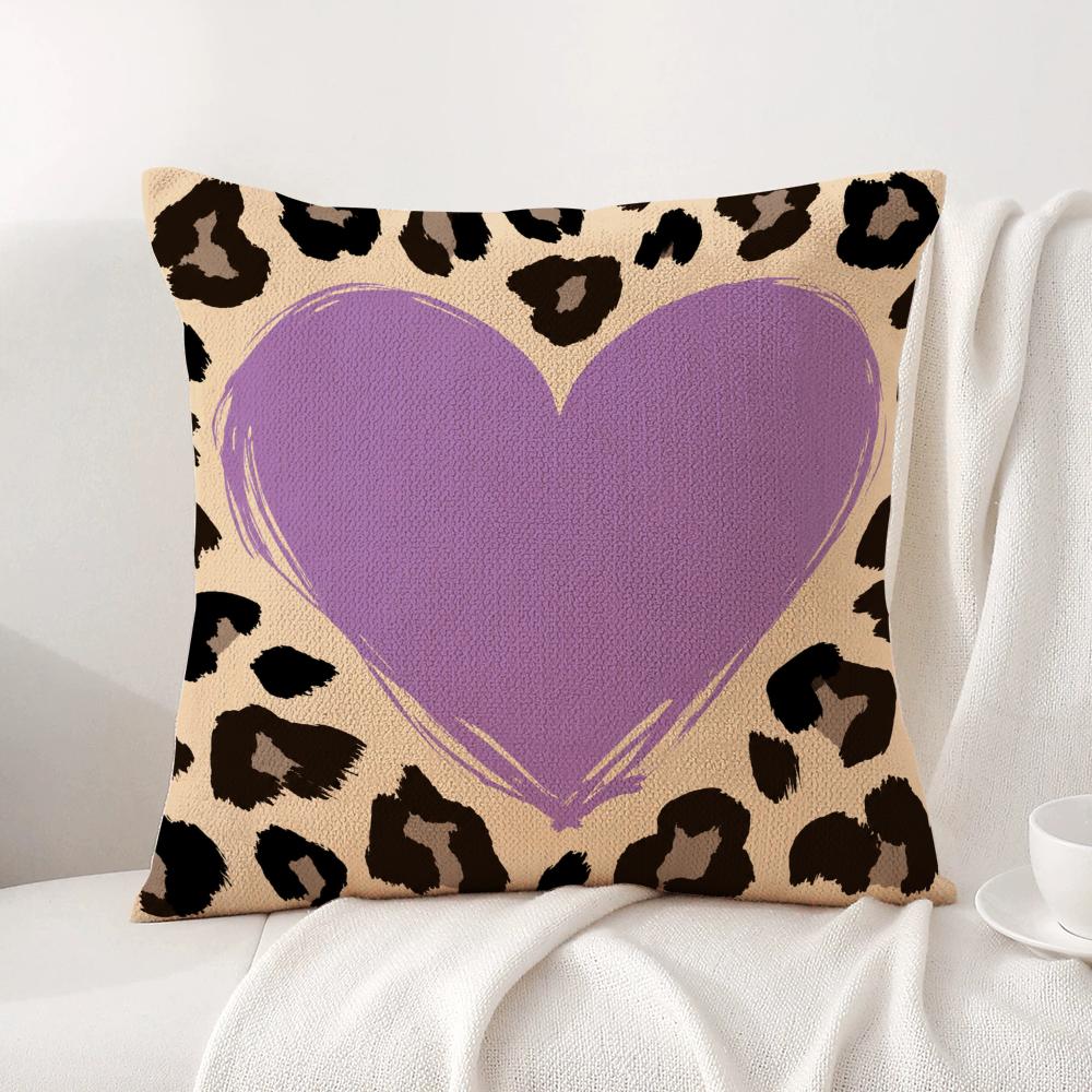 Leopard Print LVOE Cushion Cover Linen Organic Fabric DoubleSided Printing Sofa Breathable Home Decor Gift Pillow Case