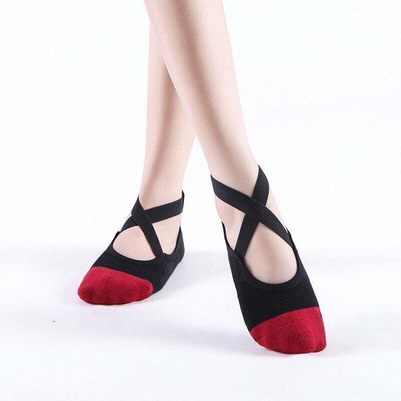 Женские носки для йоги с пятью пальцами, силиконовые нескользящие бандажные носки для балета, пилатеса, дышащие хлопковые спортивные носки с открытой спиной для танцев в помещении