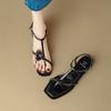 Fashion NEW Summer Women Sandals Split Leather Shoes for Women Open Toe Low Heel Shoes Callalily Modern Sandals Buckle Strap Flip-flops