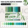 Xiaomi GuangNa 12 Colors High Gloss Acrylic Marker Set - Premium Direct Liquid Paint Pens for Art, Painting, Hand Lettering & DIY