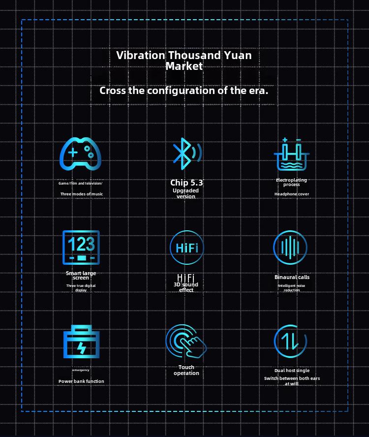 Bluetooth HD Mirror Display Гарнитура YD03 - Большая емкость беспроводного шумоподавления YDmini Наушники