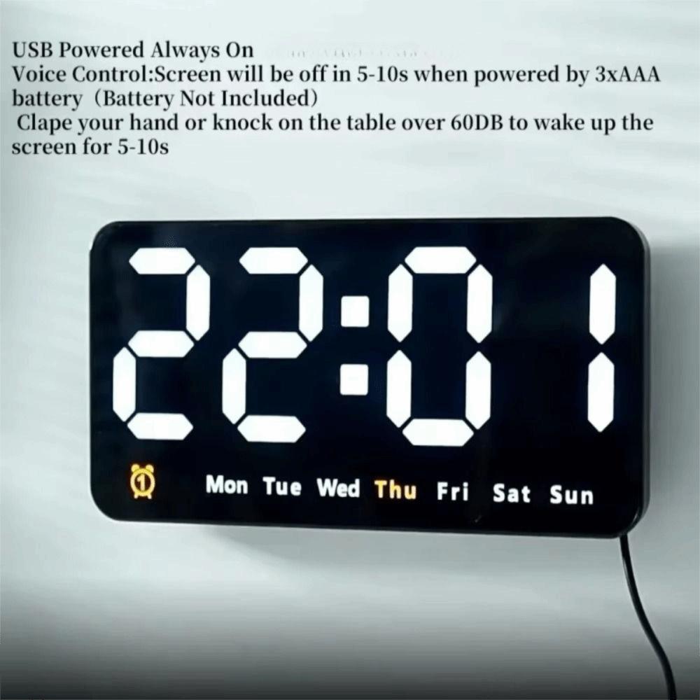 Temperature/Date Display LED Digital Clock Dual Alarms Table Alarm Clock Bedroom