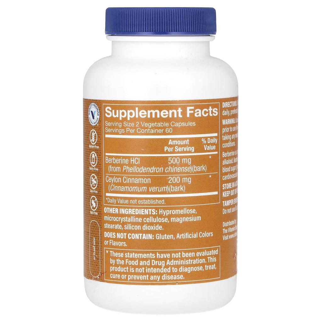 the Vitamin Shoppe Berberine & Ceylon Cinnamon, 120 Veggie Capsules