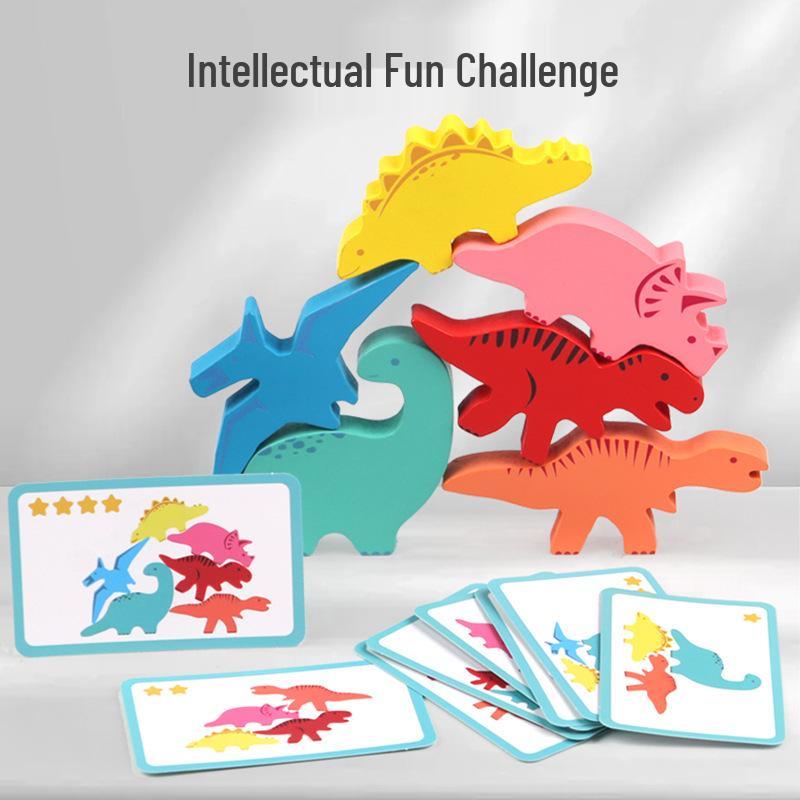 Tyrannosaurus Rex Dinosaur Balance Jenga - Educational Stacking Blocks Toy for Kids' Intelligence Development