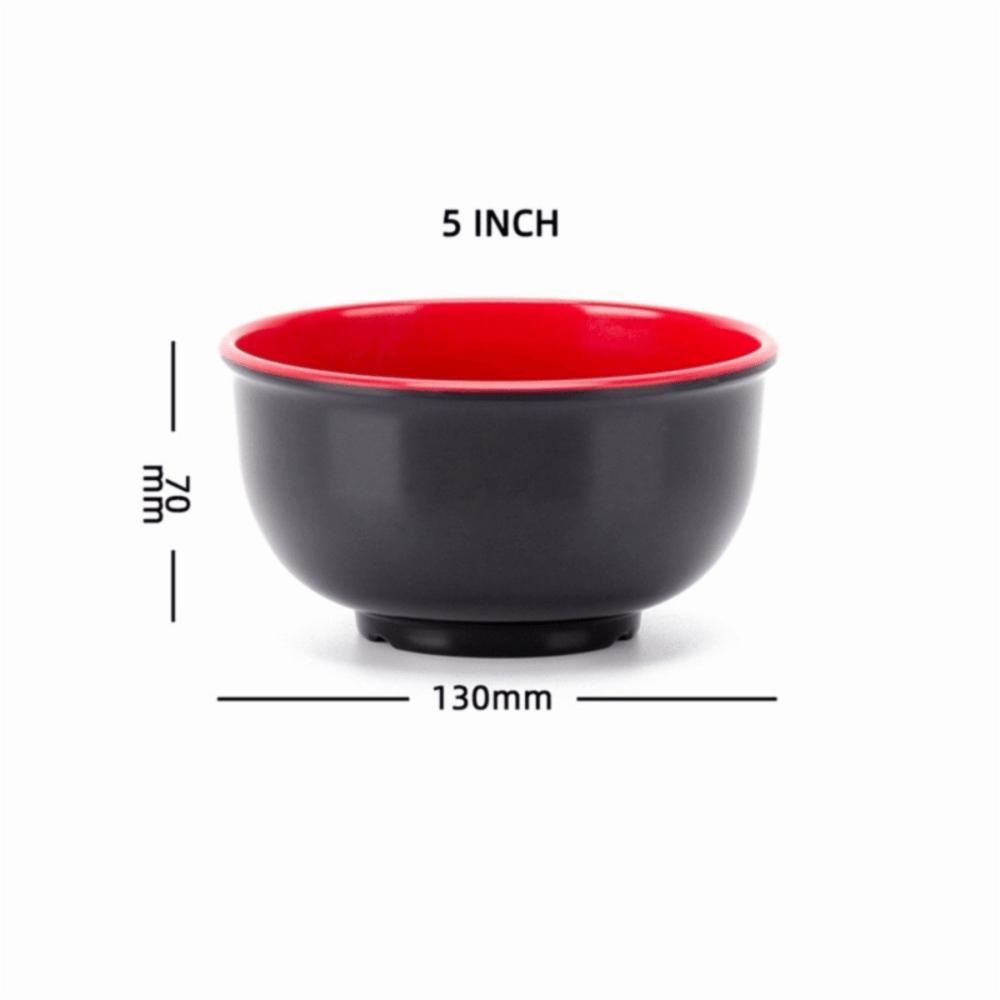 Black Red Food Containers Imitation Porcelain Soup Bowl New Melamine Bowls Dishware