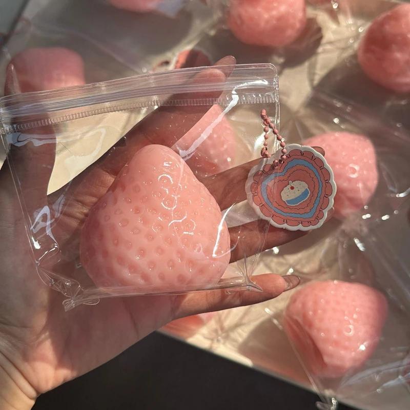 Большая Клубника Сквиши Игрушка Таба Кавайный Красный Розовый Сквиши Игрушка-Непоседа Фрукты Овощи Мягкий Подарок на День Рождения Девочки Игрушка