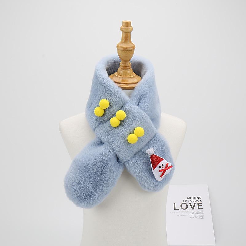 2023 Cute Cartoon Winter Scarf for Children - Korean Style, Warm Christmas Neck Warmer for Elementary School Girls & Boys