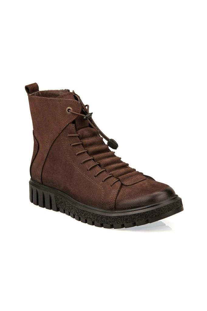 Мужские модные ботинки из натуральной кожи на плоском каблуке Bootie M Bootie Коричневые туфли