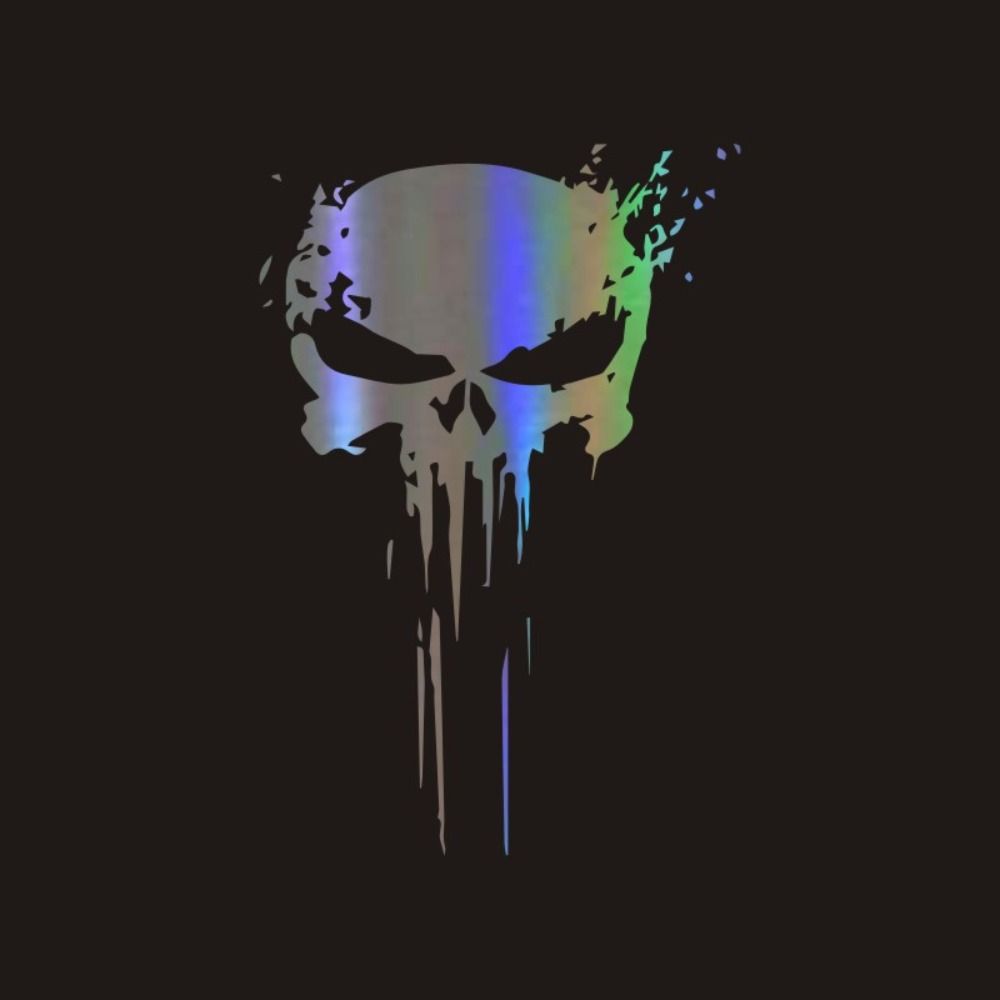 Waterproof Auto Reflective Sticker Car Skull Decal 3D Car Stickers Punisher Skull Sticker